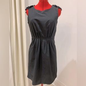 Angel Eye of London Mini Dress, Black, Pleated Waist (M/L), Beaded Sleeveless